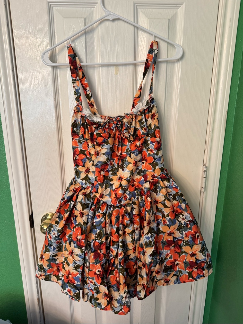 SHEIN Floral Multicolor Dress - Orange, Blue, Green